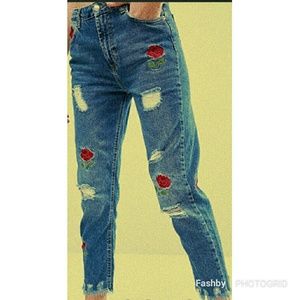 Rose Embroidery jeans